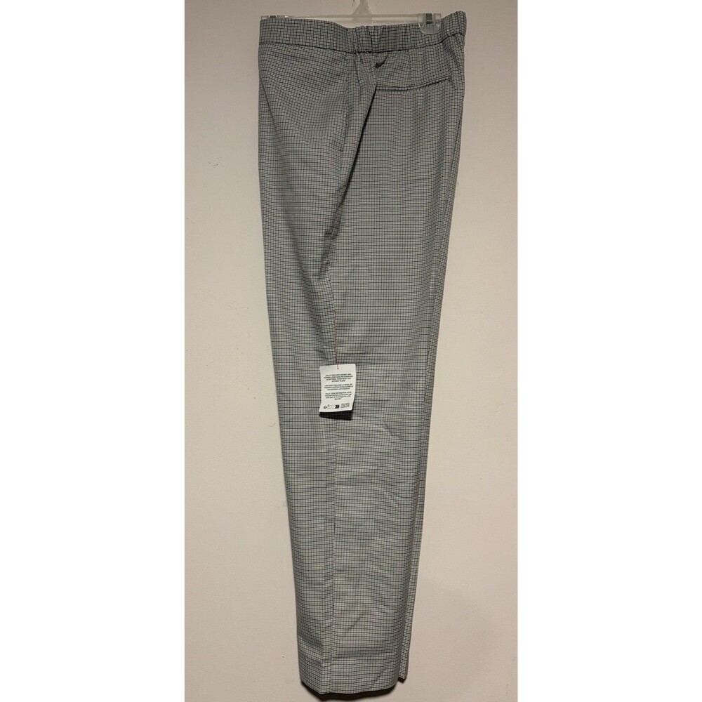 ASOS Design Gray Micro Check Plaid Wide Leg Trousers Pants Size L 36 Waist NWT